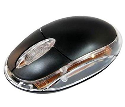 Mouse PS2 (Preto e Transparente)